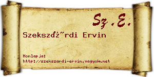 Szekszárdi Ervin névjegykártya
