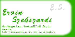 ervin szekszardi business card